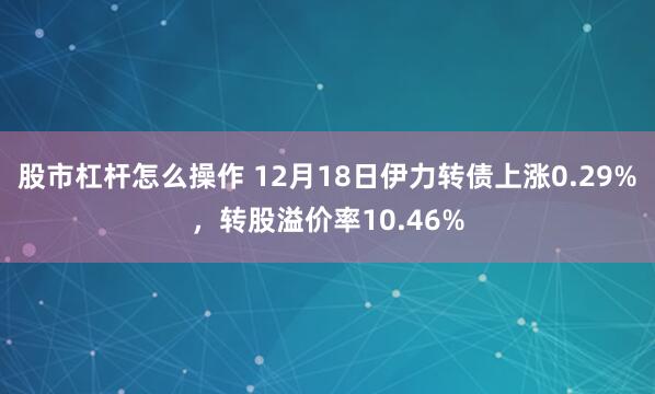 股市杠杆怎么操作 12月18日伊力转债上涨0.29%，转股溢价率10.46%